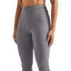 imageMOOSLOVER Women V Cross Waist Butt Lifting Leggings with Pockets High Waisted Yoga PantsGreyruched Side