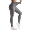 imageMOOSLOVER Women V Cross Waist Butt Lifting Leggings with Pockets High Waisted Yoga PantsGreyruched Side