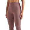 imageMOOSLOVER Women V Cross Waist Butt Lifting Leggings with Pockets High Waisted Yoga PantsRosy Brownruched Side