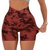 imageMOOSLOVER Women V Cross Waist Workout Shorts Butt Lifting High Waisted Biker Shorts