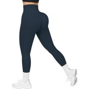 imageMOOSLOVER Seamless Butt Lifting Workout Leggings for Women High Waist Yoga Pants Compression Contour Tights1 Navy Blue