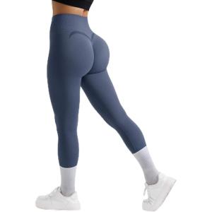 imageMOOSLOVER Seamless Butt Lifting Workout Leggings for Women High Waist Yoga Pants Compression Contour TightsBluesmile Contour