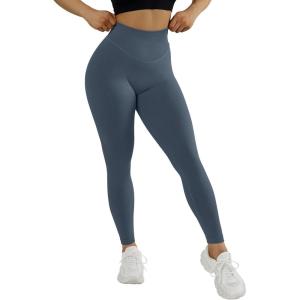 imageMOOSLOVER Seamless Butt Lifting Workout Leggings for Women High Waist Yoga Pants Compression Contour TightsBsteel Bluestrong Tummy Control008