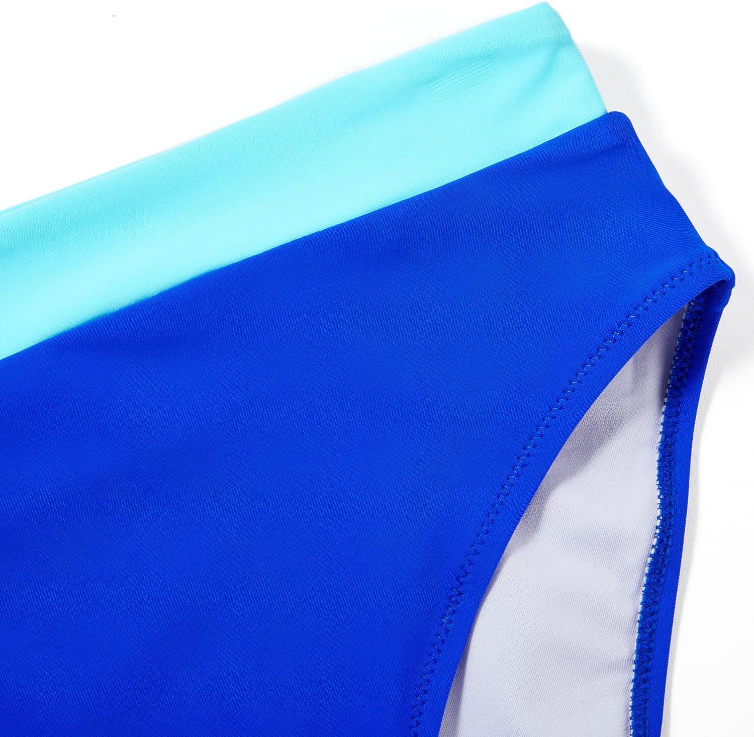 imageMOOSLOVER Women Cutout One Shoulder High Waisted Bikini High Cut Two Piece SwimsuitsSky Blue12