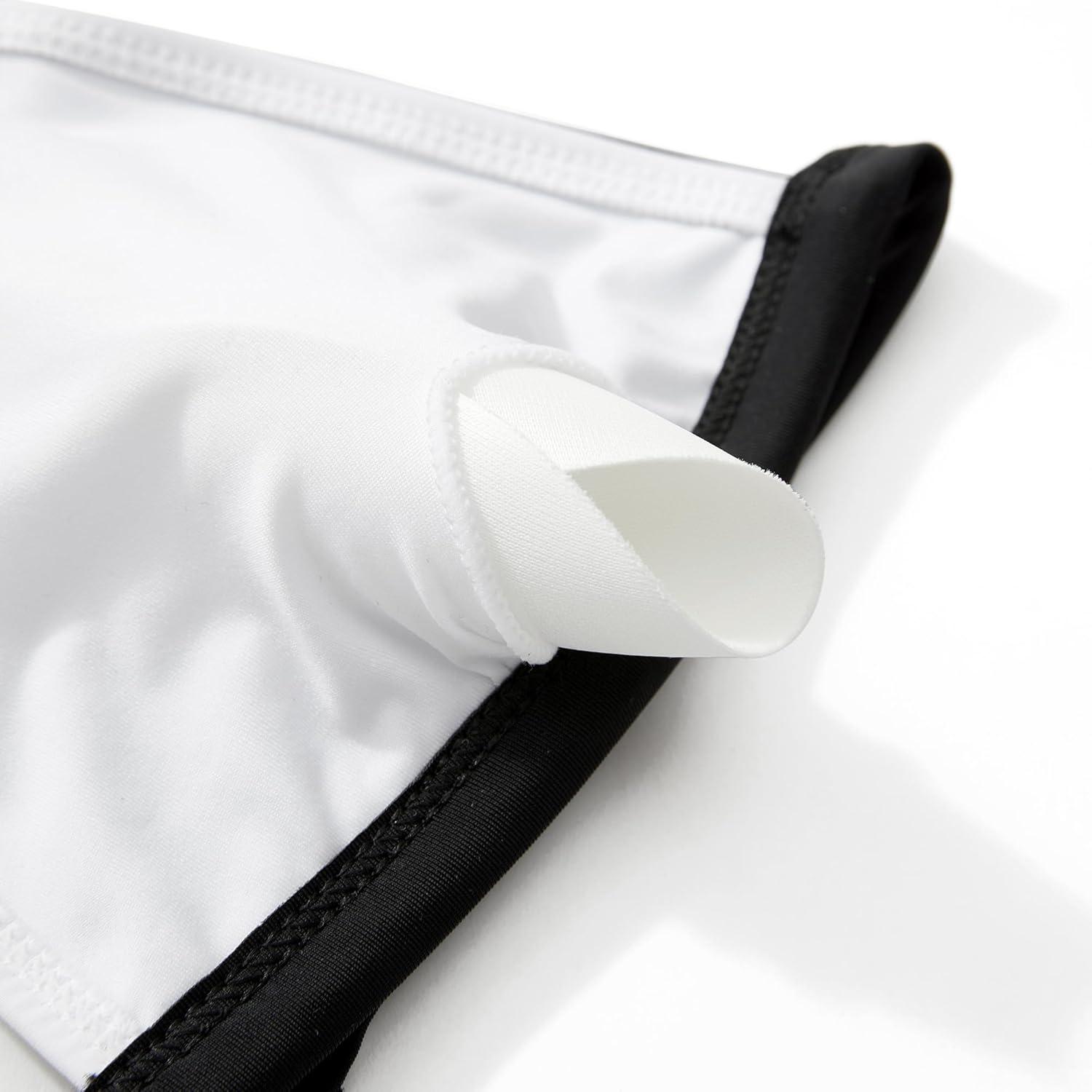imageMOOSLOVER Women Triangle High Waisted Bikini String High Cut Two Piece SwimsuitsBlack White017