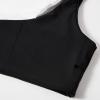 imageMOOSLOVER Women Cutout One Shoulder High Waisted Bikini High Cut Two Piece SwimsuitsBlack White