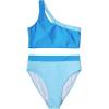 imageMOOSLOVER Women Cutout One Shoulder High Waisted Bikini High Cut Two Piece SwimsuitsLight Blue