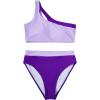 imageMOOSLOVER Women Cutout One Shoulder High Waisted Bikini High Cut Two Piece SwimsuitsLight Purple11