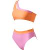 imageMOOSLOVER Women Cutout One Shoulder High Waisted Bikini High Cut Two Piece SwimsuitsPink Orange20