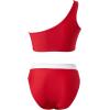 imageMOOSLOVER Women Cutout One Shoulder High Waisted Bikini High Cut Two Piece SwimsuitsRed White21