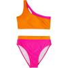 imageMOOSLOVER Women Cutout One Shoulder High Waisted Bikini High Cut Two Piece SwimsuitsRose Orange