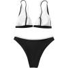 imageMOOSLOVER Women Triangle High Waisted Bikini String High Cut Two Piece SwimsuitsBlack White017