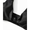 imageMOOSLOVER Women V Neck Knot Front High Waisted Bikini Sets High Cut Two Piece SwimsuitBlack