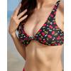 imageMOOSLOVER Women V Neck Knot Front High Waisted Bikini Sets High Cut Two Piece SwimsuitBlack Red