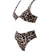 imageMOOSLOVER Women V Neck Knot Front High Waisted Bikini Sets High Cut Two Piece SwimsuitLeopard