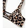 imageMOOSLOVER Women V Neck Knot Front High Waisted Bikini Sets High Cut Two Piece SwimsuitLeopard