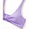 imageMOOSLOVER Women V Neck Knot Front High Waisted Bikini Sets High Cut Two Piece SwimsuitLight Purple