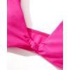 imageMOOSLOVER Women V Neck Knot Front High Waisted Bikini Sets High Cut Two Piece SwimsuitRose