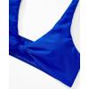 imageMOOSLOVER Women V Neck Knot Front High Waisted Bikini Sets High Cut Two Piece SwimsuitRoyal Blue