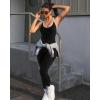 imageMOOSLOVER Women Strappy Backless One Piece Jumpsuits Tummy Control Padded Workout Rompers1 Black White