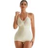 imageMOOSLOVER Women Zipper Sleeveless Shapewear Bodysuits Tummy Control Sculpting Body Suits Basic Cami TopBeige