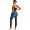 imageMOOSLOVER Women Zipper Sleeveless Shapewear Bodysuits Tummy Control Sculpting Body Suits Basic Cami TopBlack