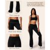 imageMOOSLOVER Women Flare Leggings Fold Over Bootcut Yoga Pants Casual Y2K Lounge Pants Comfy Cotton LeggingsBlack