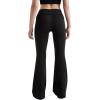 imageMOOSLOVER Women Flare Leggings Fold Over Bootcut Yoga Pants Casual Y2K Lounge Pants Comfy Cotton LeggingsBlack