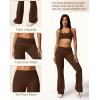 imageMOOSLOVER Women Flare Leggings Fold Over Bootcut Yoga Pants Casual Y2K Lounge Pants Comfy Cotton LeggingsBrwon