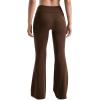 imageMOOSLOVER Women Flare Leggings Fold Over Bootcut Yoga Pants Casual Y2K Lounge Pants Comfy Cotton LeggingsBrwon