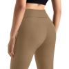 imageMOOSLOVER Women Flare Leggings Fold Over Bootcut Yoga Pants Casual Y2K Lounge Pants Comfy Cotton LeggingsCamel