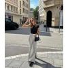 imageMOOSLOVER Women Flare Leggings Fold Over Bootcut Yoga Pants Casual Y2K Lounge Pants Comfy Cotton LeggingsDusty Gray