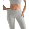 imageMOOSLOVER Women Flare Leggings Fold Over Bootcut Yoga Pants Casual Y2K Lounge Pants Comfy Cotton LeggingsDusty Gray
