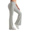 imageMOOSLOVER Women Flare Leggings Fold Over Bootcut Yoga Pants Casual Y2K Lounge Pants Comfy Cotton LeggingsDusty Gray