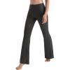imageMOOSLOVER Women Flare Leggings Fold Over Bootcut Yoga Pants Casual Y2K Lounge Pants Comfy Cotton LeggingsGrey