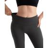 imageMOOSLOVER Women Flare Leggings Fold Over Bootcut Yoga Pants Casual Y2K Lounge Pants Comfy Cotton LeggingsGrey
