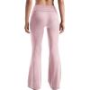 imageMOOSLOVER Women Flare Leggings Fold Over Bootcut Yoga Pants Casual Y2K Lounge Pants Comfy Cotton LeggingsLight Pink