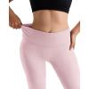 imageMOOSLOVER Women Flare Leggings Fold Over Bootcut Yoga Pants Casual Y2K Lounge Pants Comfy Cotton LeggingsLight Pink