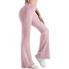 imageMOOSLOVER Women Flare Leggings Fold Over Bootcut Yoga Pants Casual Y2K Lounge Pants Comfy Cotton LeggingsLight Pink