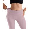 imageMOOSLOVER Women Flare Leggings Fold Over Bootcut Yoga Pants Casual Y2K Lounge Pants Comfy Cotton LeggingsLotus Pink
