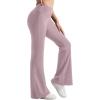 imageMOOSLOVER Women Flare Leggings Fold Over Bootcut Yoga Pants Casual Y2K Lounge Pants Comfy Cotton LeggingsLotus Pink