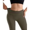 imageMOOSLOVER Women Flare Leggings Fold Over Bootcut Yoga Pants Casual Y2K Lounge Pants Comfy Cotton LeggingsOliver Green