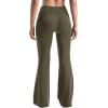 imageMOOSLOVER Women Flare Leggings Fold Over Bootcut Yoga Pants Casual Y2K Lounge Pants Comfy Cotton LeggingsOliver Green