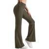 imageMOOSLOVER Women Flare Leggings Fold Over Bootcut Yoga Pants Casual Y2K Lounge Pants Comfy Cotton LeggingsOliver Green
