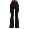 imageMOOSLOVER Women Seamed Detail Flare Leggings Elastic High Waisted Bell Bottom Bootcut Yoga Casual Pants1 Black