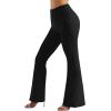 imageMOOSLOVER Women Seamed Detail Flare Leggings Elastic High Waisted Bell Bottom Bootcut Yoga Casual Pants1 Black