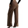 imageMOOSLOVER Women Seamed Detail Flare Leggings Elastic High Waisted Bell Bottom Bootcut Yoga Casual Pants2 Coca Mocha