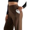 imageMOOSLOVER Women Seamed Detail Flare Leggings Elastic High Waisted Bell Bottom Bootcut Yoga Casual Pants2 Coca Mocha
