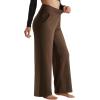 imageMOOSLOVER Women Seamed Detail Flare Leggings Elastic High Waisted Bell Bottom Bootcut Yoga Casual Pants2 Coca Mocha