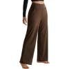 imageMOOSLOVER Women Seamed Detail Flare Leggings Elastic High Waisted Bell Bottom Bootcut Yoga Casual Pants2 Coca Mocha